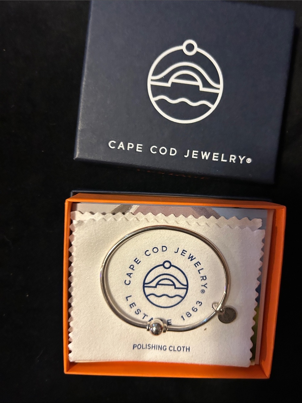 Cape Cod Lestage Size 6.5 Silver Bangle Bracelet - Polished Silver